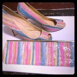 Bakers heels and clutch purse